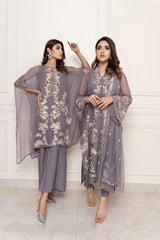 3Pcs Norans Chiffon Embroided Suit