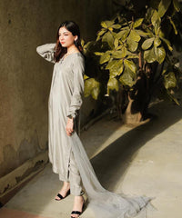 3 Pcs Women's Stitched Cotton Silk Solid Suit