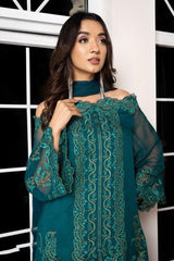 3Pcs Norans Chiffon Embroided Suit