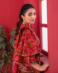 3 Pcs Women Unstitched Linen Printed Suit - Soha