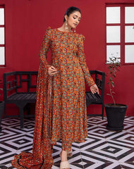 3 Pcs Women Unstitched Linen Printed Suit -Soha