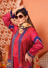 3 Pcs Women Unstitched Lawn Embroidered Suit SM-038