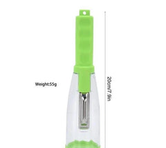 Stainless steel vegetable peeler with container