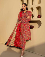 3 Pcs Women's Unstitched Viscose Printed Suit