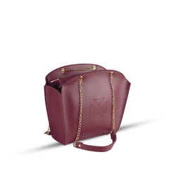 BagX - Claire Maroon PU Leather Totebag, Maroon